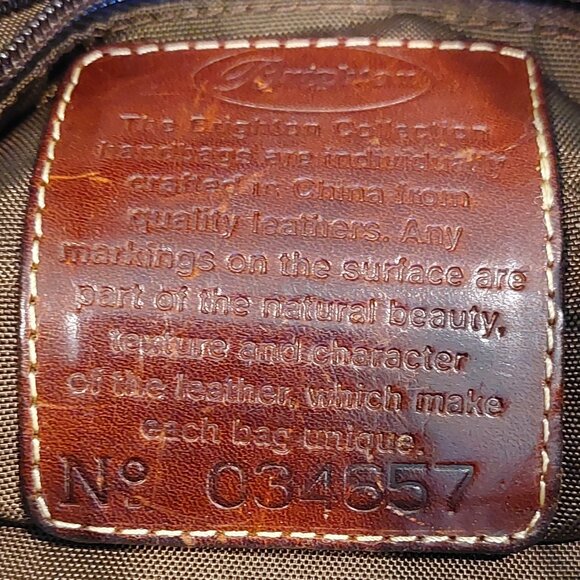 Brighton Vintage Striped Canvas Satchel with Leather Braided Straps - Picture 5 of 15